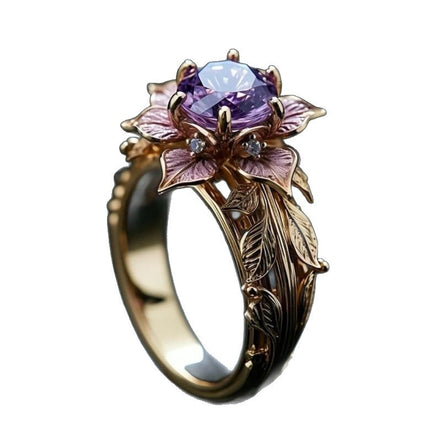 Fashion Exquisite Plant Flower Luxury Ring