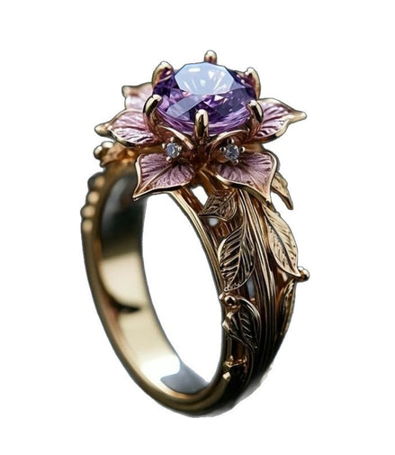 Fashion Exquisite Plant Flower Luxury Ring