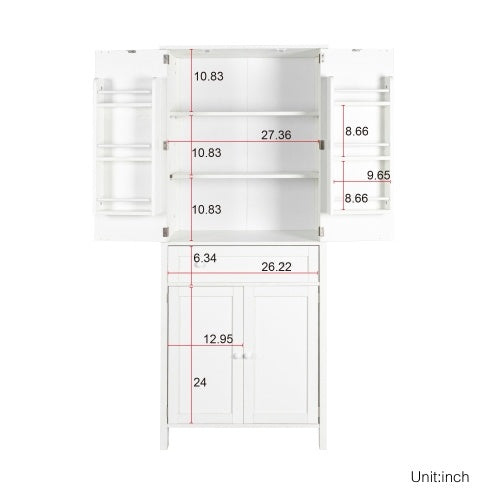 70.87Tall Kitchen Pantry, Storage Cabinet , Kitchen Cabinet , Drawer And Adjustable Shelves, For Kitchen, Dining Room