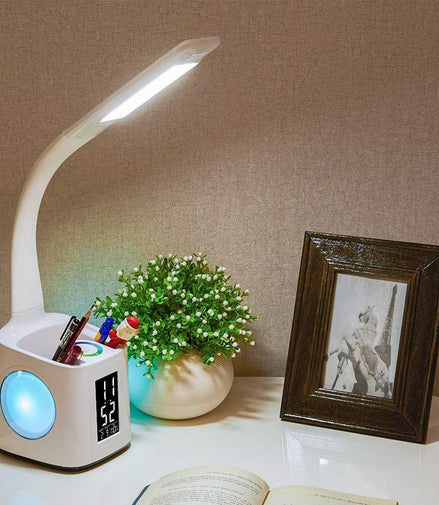 Study LED Desk Lamp USB Charging Port&Screen&Calendar&Colors Night Light Kids Dimmable Table Lamp With Pen Hold