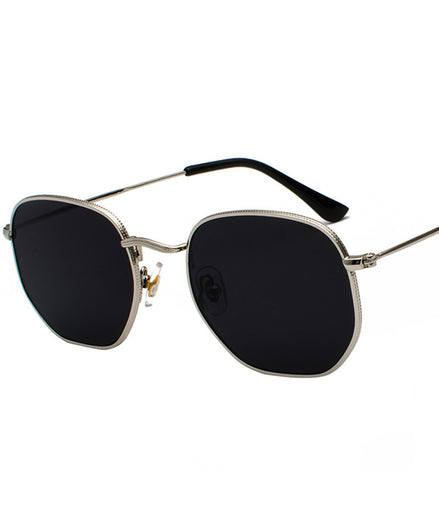 Harajuku Personality Irregular Sunglasses Fashion Metal Glasses Men'S Literary Style Sunglasses