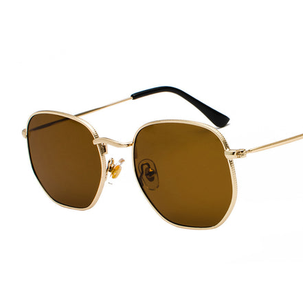 Harajuku Personality Irregular Sunglasses Fashion Metal Glasses Men'S Literary Style Sunglasses