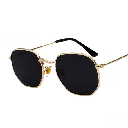 Harajuku Personality Irregular Sunglasses Fashion Metal Glasses Men'S Literary Style Sunglasses