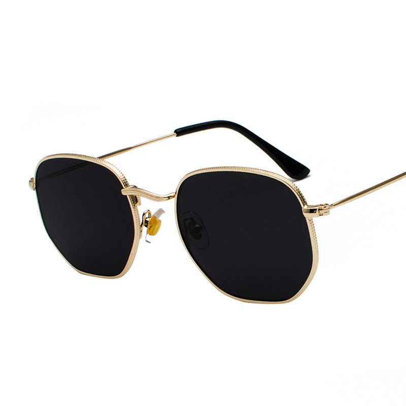 Harajuku Personality Irregular Sunglasses Fashion Metal Glasses Men'S Literary Style Sunglasses