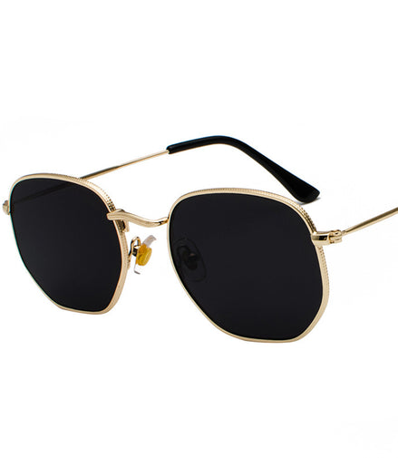 Harajuku Personality Irregular Sunglasses Fashion Metal Glasses Men'S Literary Style Sunglasses