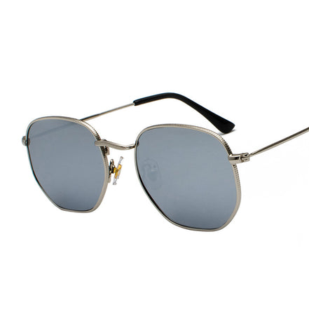 Harajuku Personality Irregular Sunglasses Fashion Metal Glasses Men'S Literary Style Sunglasses
