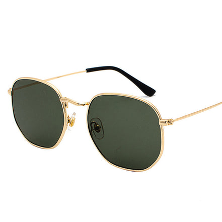 Harajuku Personality Irregular Sunglasses Fashion Metal Glasses Men'S Literary Style Sunglasses