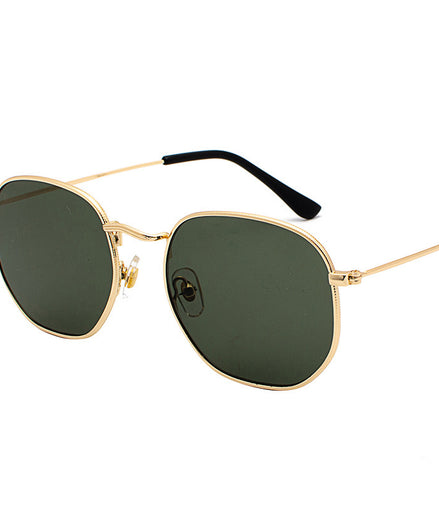 Harajuku Personality Irregular Sunglasses Fashion Metal Glasses Men'S Literary Style Sunglasses