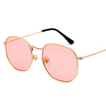 Harajuku Personality Irregular Sunglasses Fashion Metal Glasses Men'S Literary Style Sunglasses