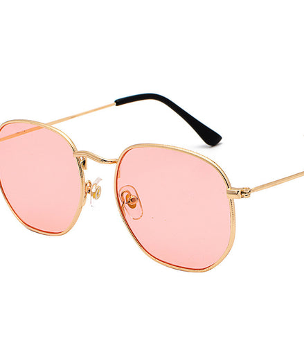 Harajuku Personality Irregular Sunglasses Fashion Metal Glasses Men'S Literary Style Sunglasses