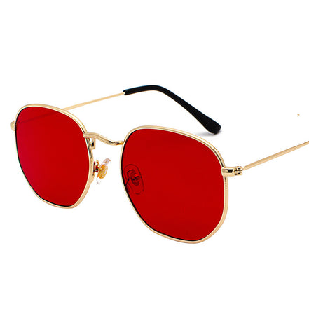 Harajuku Personality Irregular Sunglasses Fashion Metal Glasses Men'S Literary Style Sunglasses