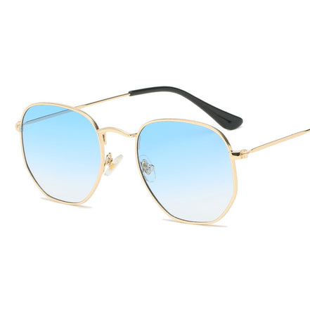 Harajuku Personality Irregular Sunglasses Fashion Metal Glasses Men'S Literary Style Sunglasses