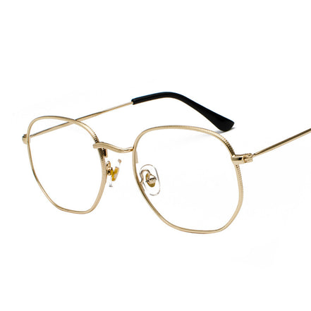 Harajuku Personality Irregular Sunglasses Fashion Metal Glasses Men'S Literary Style Sunglasses