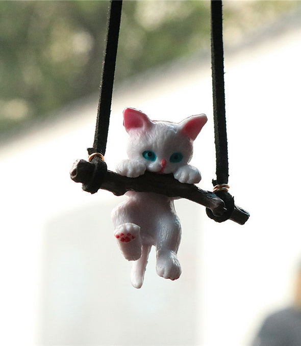 Car Ornaments Creative Cute Branch Cat Rearview Mirror Pendant