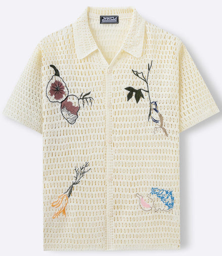 Men's Embroidery Knitwear Summer Short Sleeve Shirt