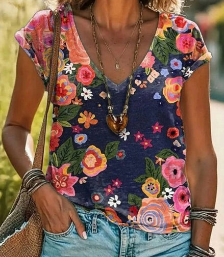 Women's Fashion Printed Short-sleeved T-shirt