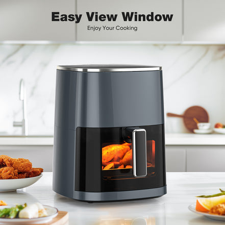 Air Fryer 6 Quart Capacity With Window Square Air Fryer 12-in-1 Air Fry