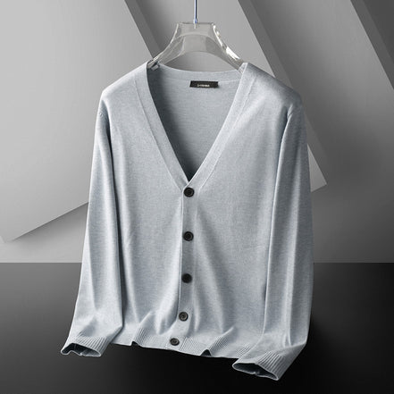 Thin Trendy Casual Outdoor Cotton Knitwear Black Sweater