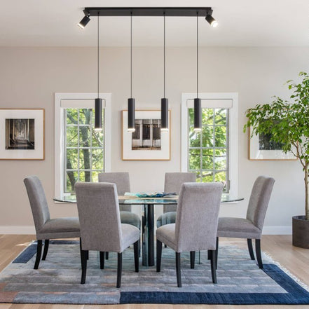 Angelina 6 - Light Matte Black Kitchen Island Pendant No Bulb