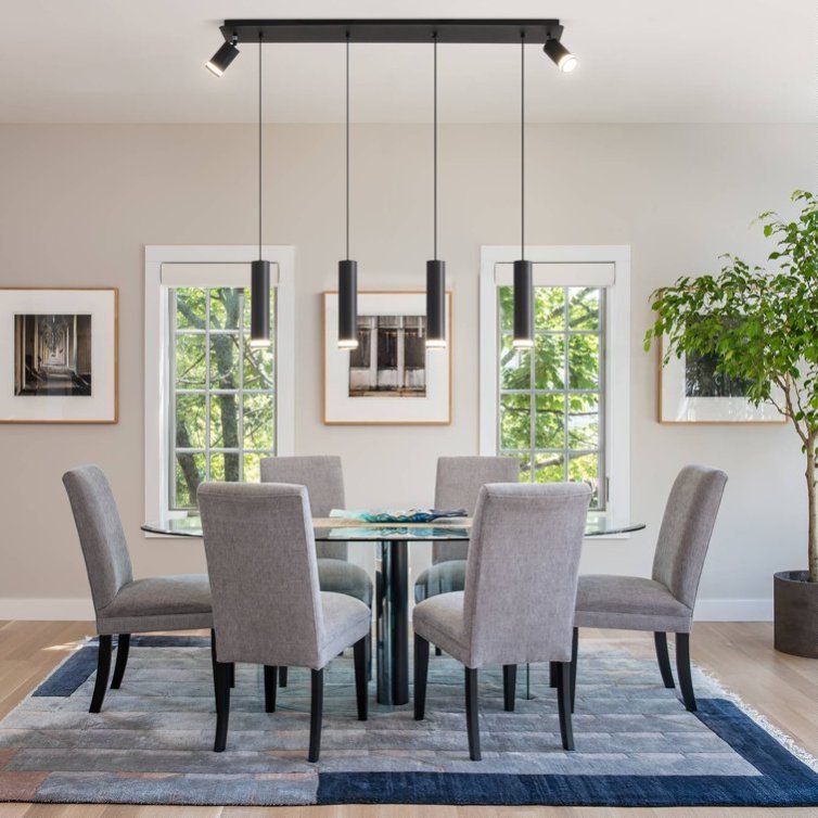 Angelina 6 - Light Matte Black Kitchen Island Pendant No Bulb