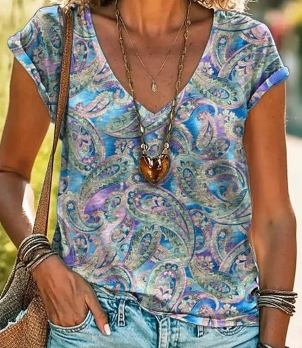 Women's Fashion Printed Short-sleeved T-shirt