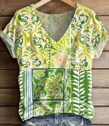 Women's Fashion Printed Short-sleeved T-shirt