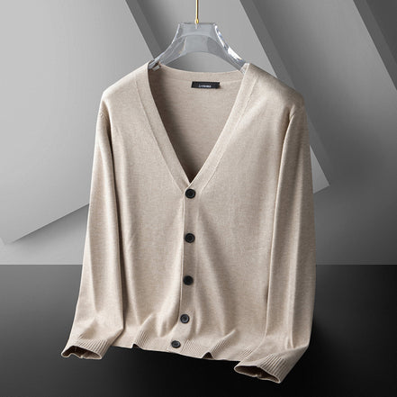 Thin Trendy Casual Outdoor Cotton Knitwear Black Sweater