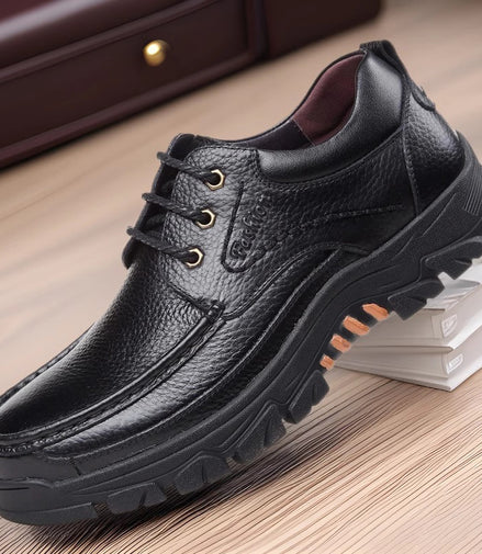 Casual Leather Shoes Men's Summer Breathable Non-stinky Feet Work Shoes