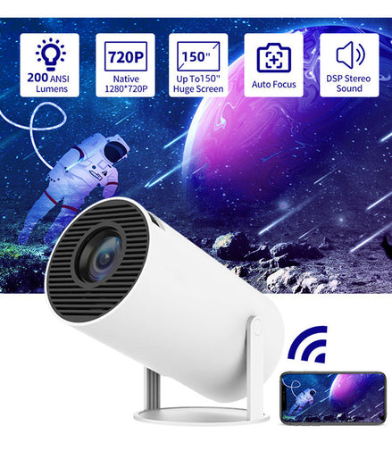 Portable Projector Small Straight Projector For Home Use 180 Degrees Projection Angle Automatic Focus Home Video Projector
