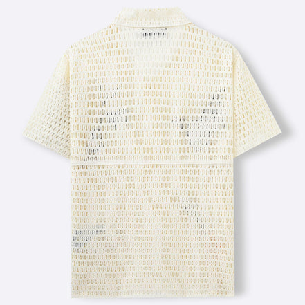 Men's Embroidery Knitwear Summer Short Sleeve Shirt