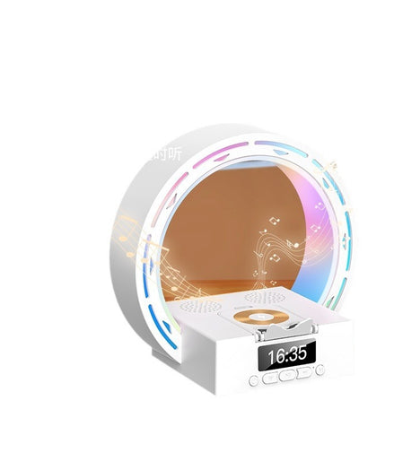 4 In 1 Wireless Bluetooth-compatible Speaker Charging Pad Bedside Lamp With Alarm Clock Wake-Up Light For Bedroom Support USB Drive TF Card
