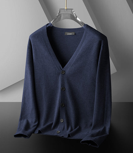 Thin Trendy Casual Outdoor Cotton Knitwear Black Sweater