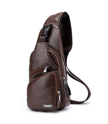 Men USB Charging Bag Men Chest Bag For Custom PU PVC Shoulder Bag Diagonal Package Messenger Travel Bag Cross Body Bags