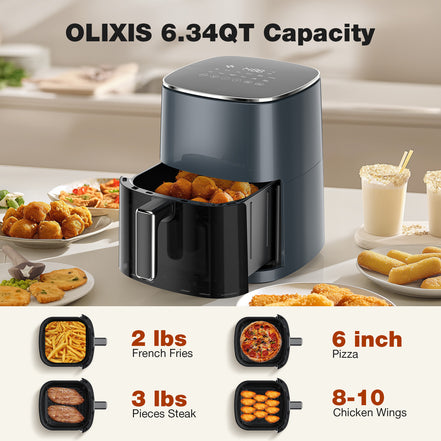 Air Fryer 6 Quart Capacity With Window Square Air Fryer 12-in-1 Air Fry