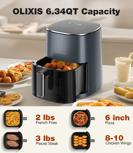 Air Fryer 6 Quart Capacity With Window Square Air Fryer 12-in-1 Air Fry