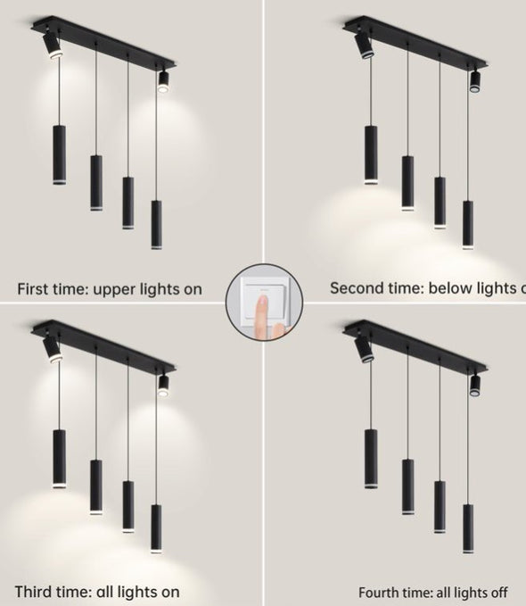 Angelina 6 - Light Matte Black Kitchen Island Pendant No Bulb
