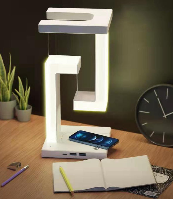 Creative Smartphone Wireless Charging Suspension Table Lamp Balance Lamp Floating For Home Bedroom