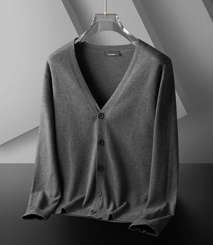 Thin Trendy Casual Outdoor Cotton Knitwear Black Sweater